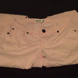 Soft pink stretch jeans